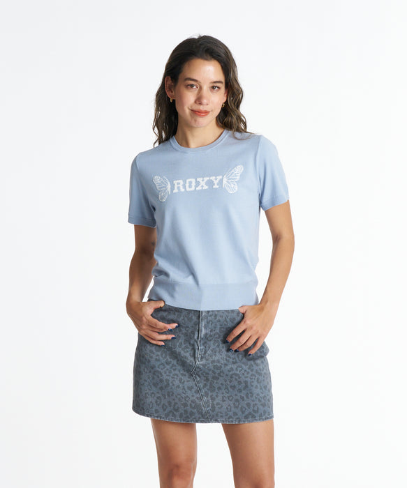 ROXY ウィメンズ BUTTERFLY S/S KNIT セーター 【2026年秋冬モデル】 BLU / L