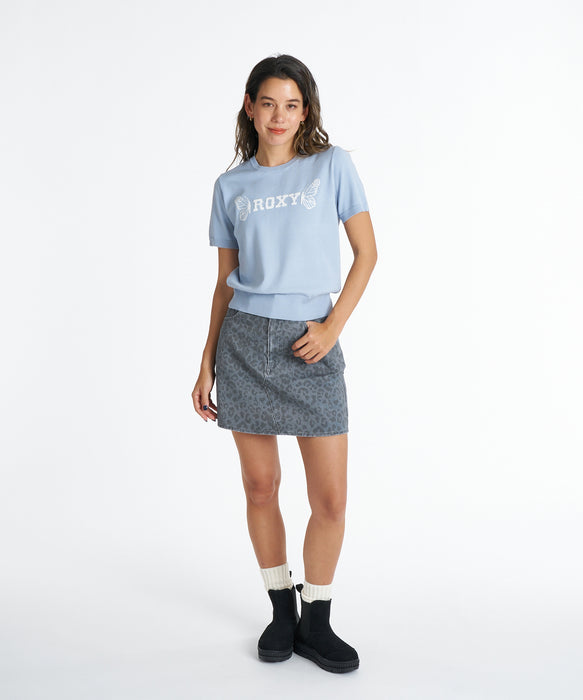 ROXY ウィメンズ BUTTERFLY S/S KNIT セーター 【2026年秋冬モデル】 BLU / L