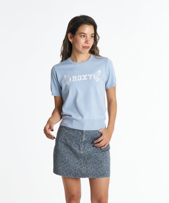 ROXY ウィメンズ BUTTERFLY S/S KNIT セーター 【2026年秋冬モデル】 BLU / L
