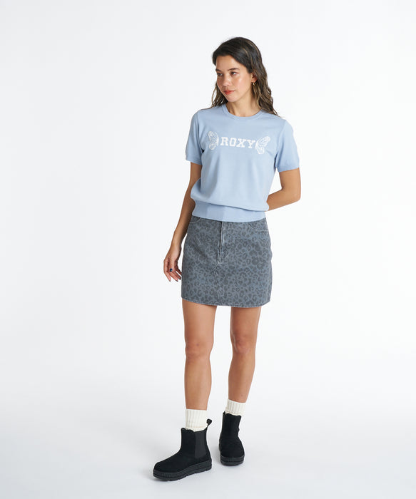 ROXY ウィメンズ BUTTERFLY S/S KNIT セーター 【2026年秋冬モデル】 BLU / L