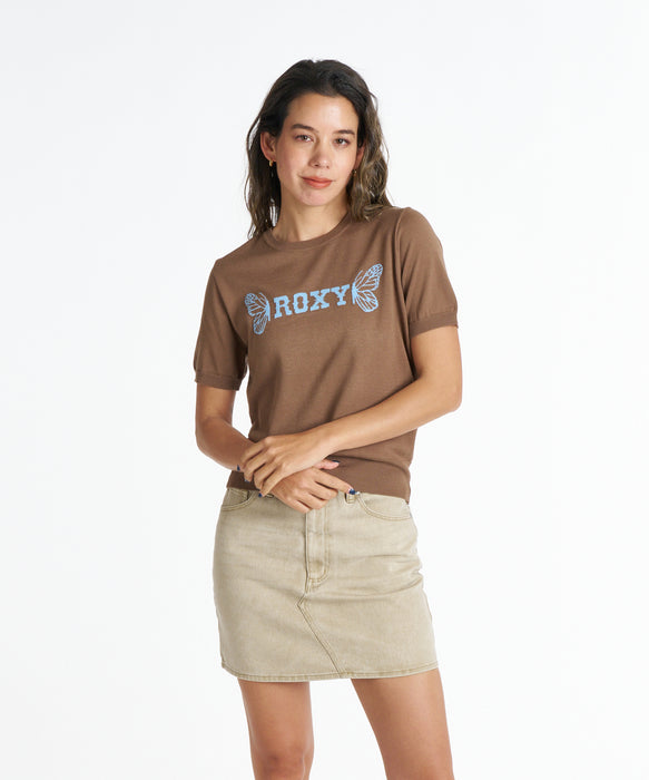 ROXY ウィメンズ BUTTERFLY S/S KNIT セーター 【2026年秋冬モデル】 BRN / L