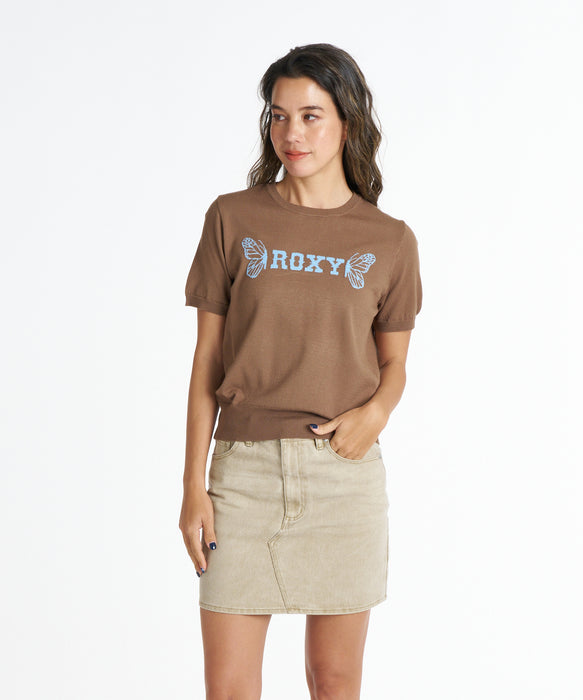 ROXY ウィメンズ BUTTERFLY S/S KNIT セーター 【2026年秋冬モデル】 BRN / L