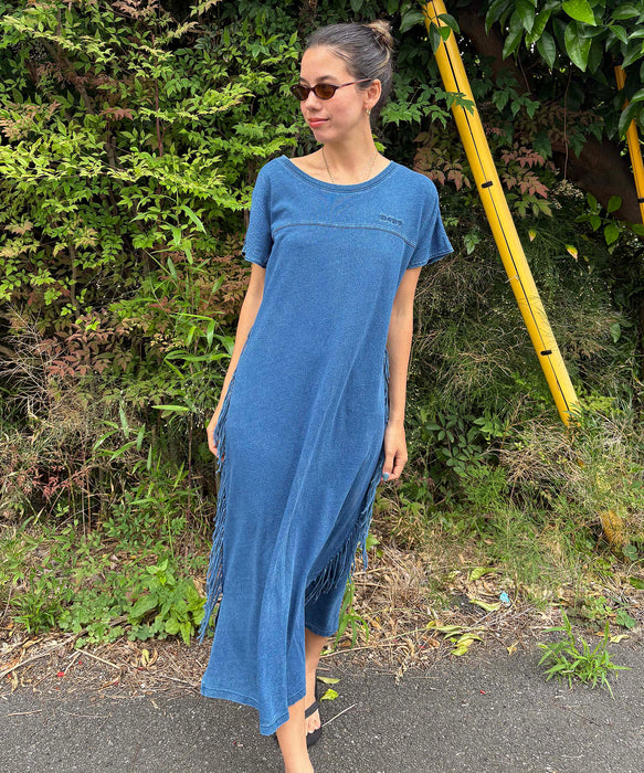 【OUTLET】Roxy LABYRINTH DRESS ウィメンズ ドレス ロングワンピース サイドフリンジ コットン <2025 DENIM COLLECTION>