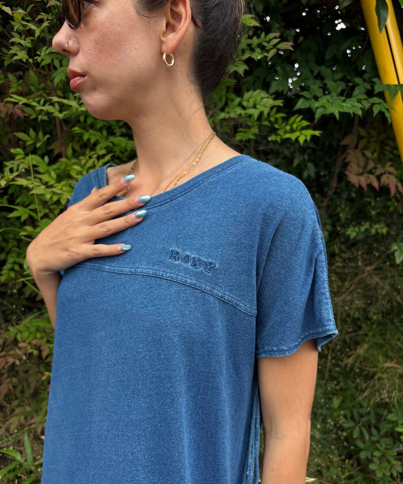 【OUTLET】Roxy LABYRINTH DRESS ウィメンズ ドレス ロングワンピース サイドフリンジ コットン <2025 DENIM COLLECTION>