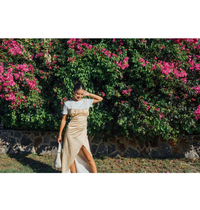 【OUTLET】Roxy ROXY×NANAHA DRESS ウィメンズ ドレス ワンピース サテン生地 花柄 <2025 ROXY CRUISERS x Nanaha>*