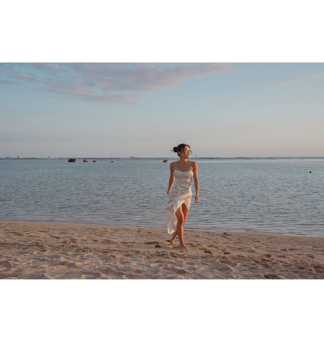 【OUTLET】Roxy ROXY×NANAHA DRESS ウィメンズ ドレス ワンピース サテン生地 花柄 <2025 ROXY CRUISERS x Nanaha>*