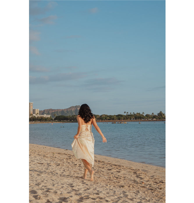 【OUTLET】Roxy ROXY×NANAHA DRESS ウィメンズ ドレス ワンピース サテン生地 花柄 <2025 ROXY CRUISERS x Nanaha>*