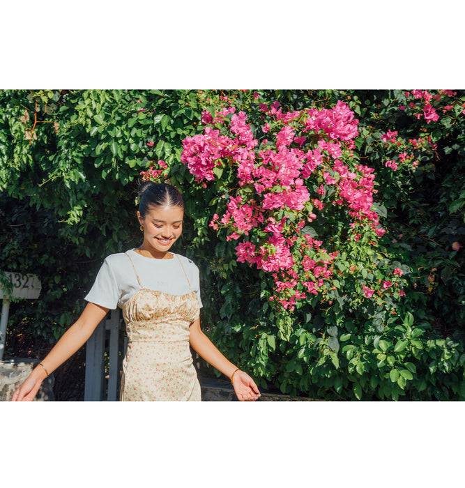 【OUTLET】Roxy ROXY×NANAHA DRESS ウィメンズ ドレス ワンピース サテン生地 花柄 <2025 ROXY CRUISERS x Nanaha>*