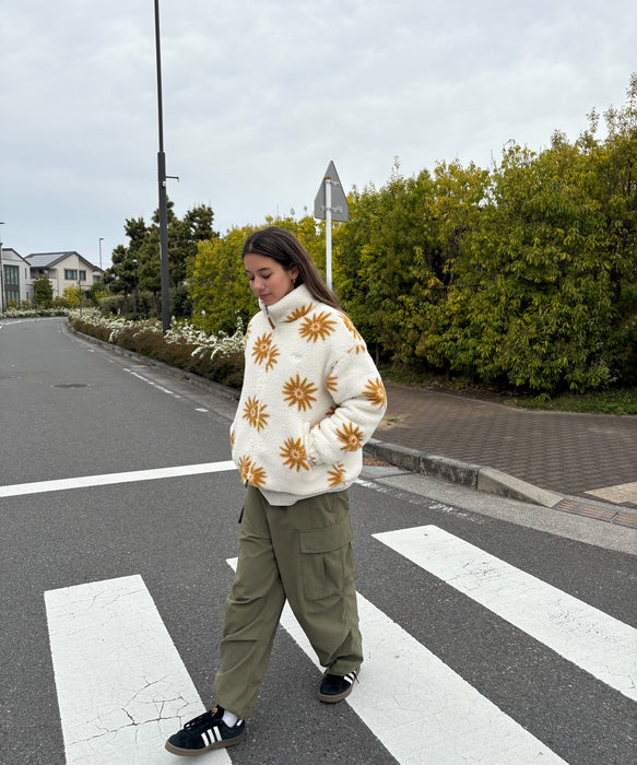 Roxy ALL DAY ウィメンズ フラワー柄 ボアジャケット 中綿