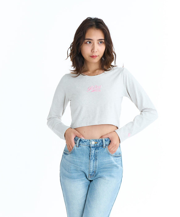 ROXY ウィメンズ ROXY WITH HEART L/S 長袖Tシャツ ロンT 丈短め