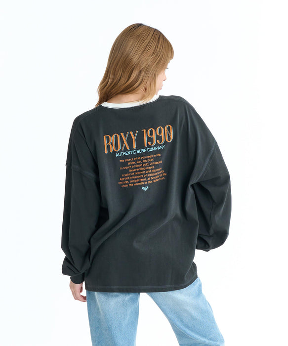 ROXY ウィメンズ ROXY 1990 長袖Tシャツ ロンT ドロップショルダー