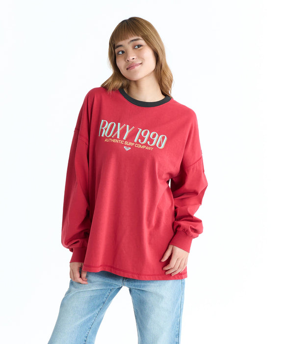 ROXY ウィメンズ ROXY 1990 長袖Tシャツ ロンT ドロップショルダー