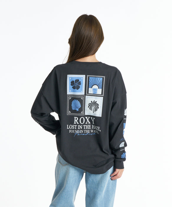 ROXY ウィメンズ HAZE & WAVES ロンT 【2026年秋冬モデル】 BBK / L