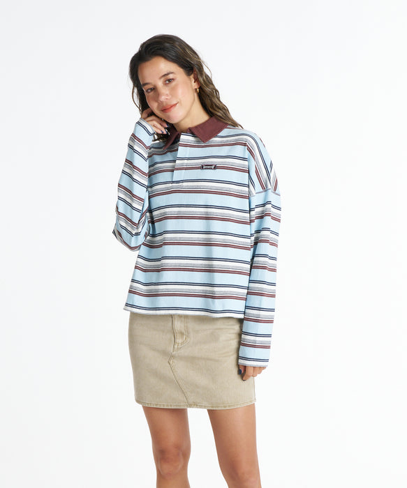 ROXY ウィメンズ BUTTERFLY POLO ロンT 【2026年秋冬モデル】 BLU / L
