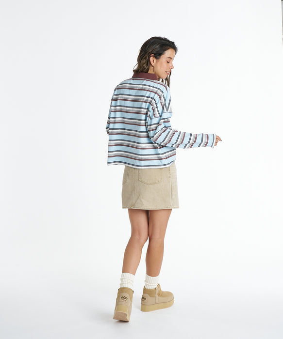 ROXY ウィメンズ BUTTERFLY POLO ロンT 【2026年秋冬モデル】 BLU / L