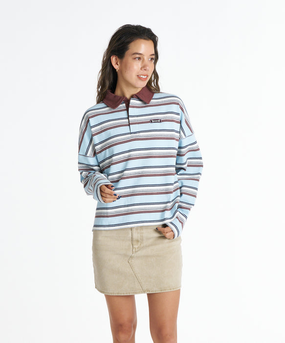 ROXY ウィメンズ BUTTERFLY POLO ロンT 【2026年秋冬モデル】 BLU / L