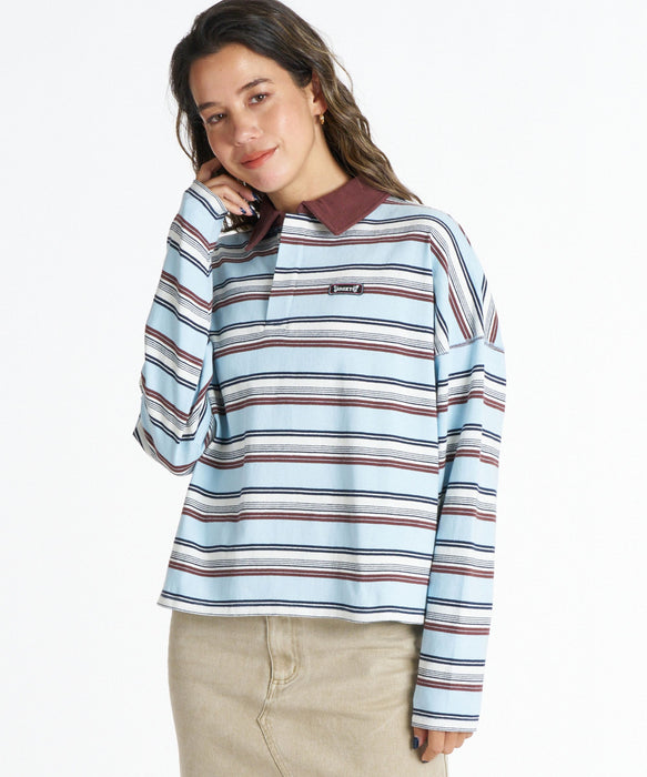 ROXY ウィメンズ BUTTERFLY POLO ロンT 【2026年秋冬モデル】 BLU / L