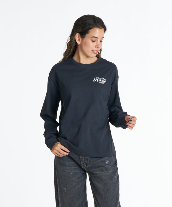 ROXY ウィメンズ HISTORICAL LOGO L/S TEE ロンT 【2026年秋冬モデル】 BLK / L
