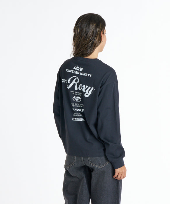 ROXY ウィメンズ HISTORICAL LOGO L/S TEE ロンT 【2026年秋冬モデル】 BLK / L