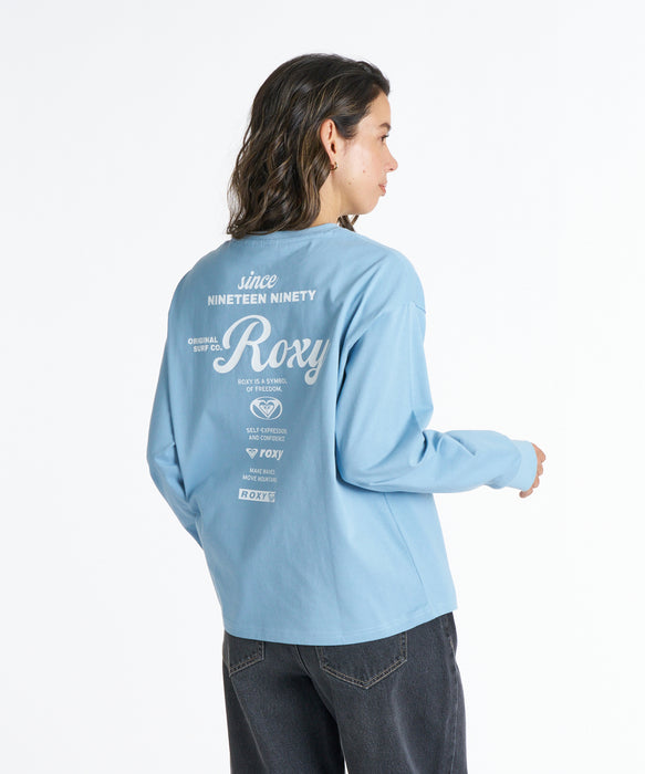 ROXY ウィメンズ HISTORICAL LOGO L/S TEE ロンT 【2026年秋冬モデル】 BLU / L
