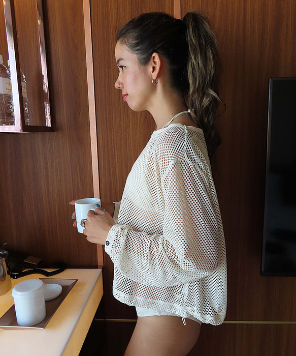 【OUTLET】Roxy SUN RAYS PULLOVER ウィメンズ 長袖ラッシュガード メッシュ 水陸両用 <2025 UTILITY COLLECTION>