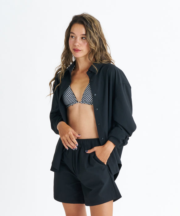 ROXY SOLUNA SHIRTS シアサッカー素材 ラッシュシャツ【2026年春夏モデル】