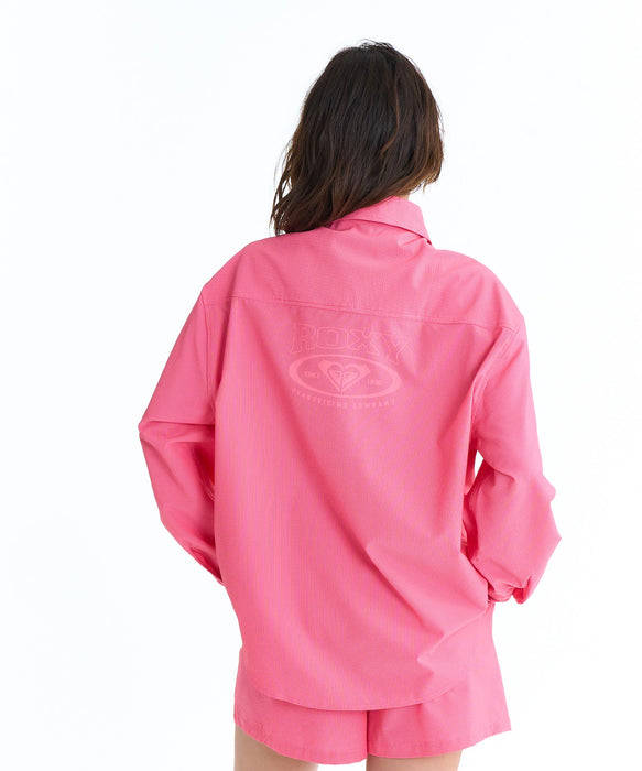 ROXY SOLUNA SHIRTS シアサッカー素材 ラッシュシャツ【2026年春夏モデル】