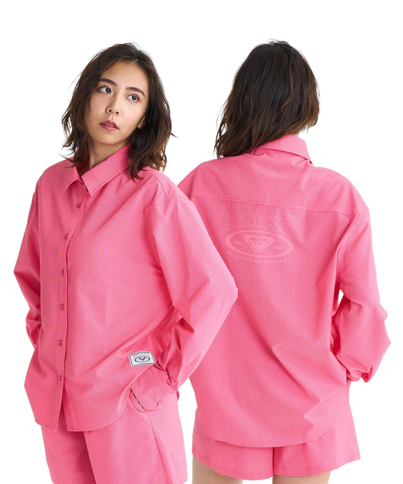ROXY SOLUNA SHIRTS シアサッカー素材 ラッシュシャツ【2026年春夏モデル】