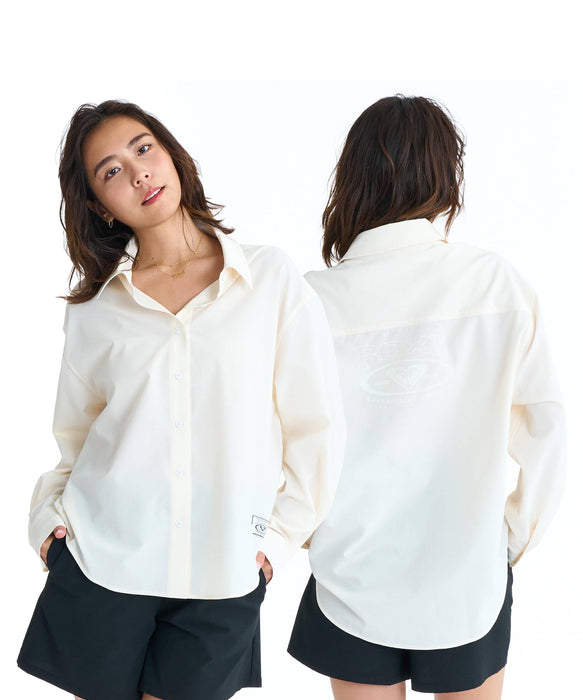 ROXY SOLUNA SHIRTS シアサッカー素材 ラッシュシャツ【2026年春夏モデル】