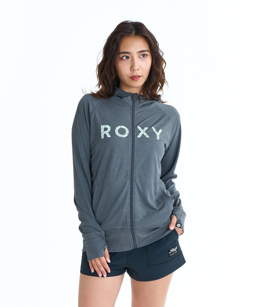 新品‼️ROXY❤️ボートウェア  Ｌ ROXY HORIZON HOODIE ボタニカルロゴ ジップラッシュフーディ【2026年