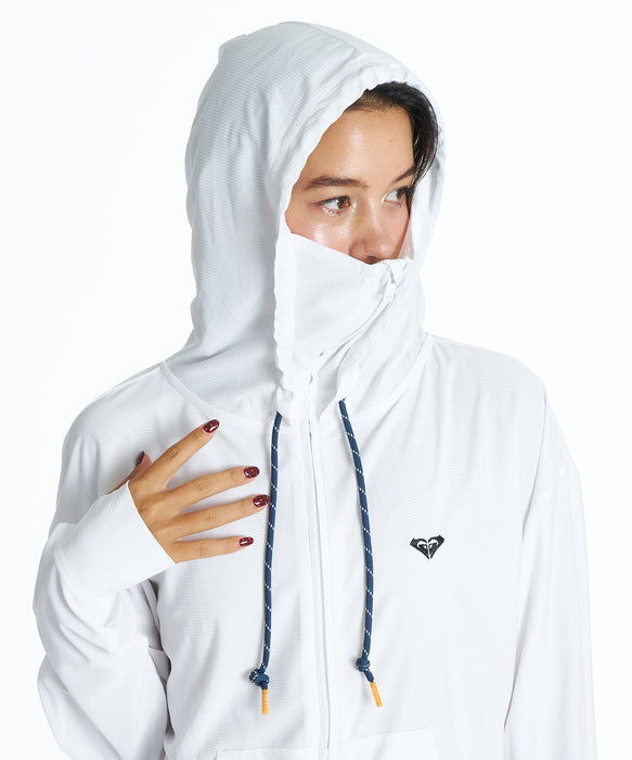 ROXY ウィメンズ DRYWELL HOODIE ジップラッシュガード 【2026年夏モデル】 WHT / L