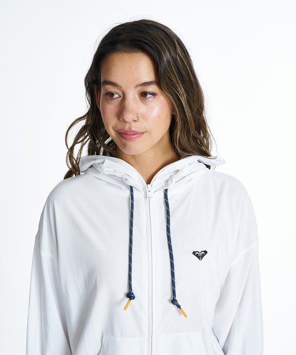 ROXY ウィメンズ DRYWELL HOODIE ジップラッシュガード 【2026年夏モデル】 WHT / L