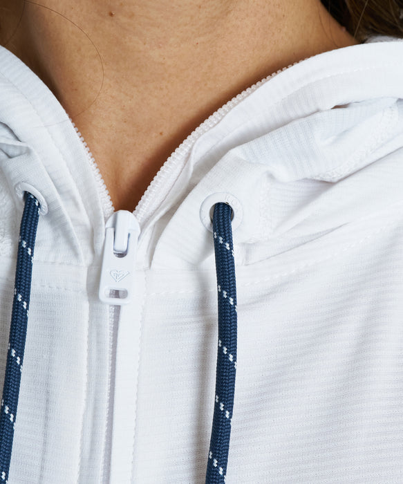 ROXY ウィメンズ DRYWELL HOODIE ジップラッシュガード 【2026年夏モデル】 WHT / L