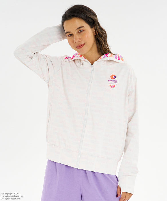 【ROXY x HAWAIIAN AIRLINES】PARKA ジップラッシュガード /UVカット/EASY DRY/接触冷感 ＜2026年夏モデル＞