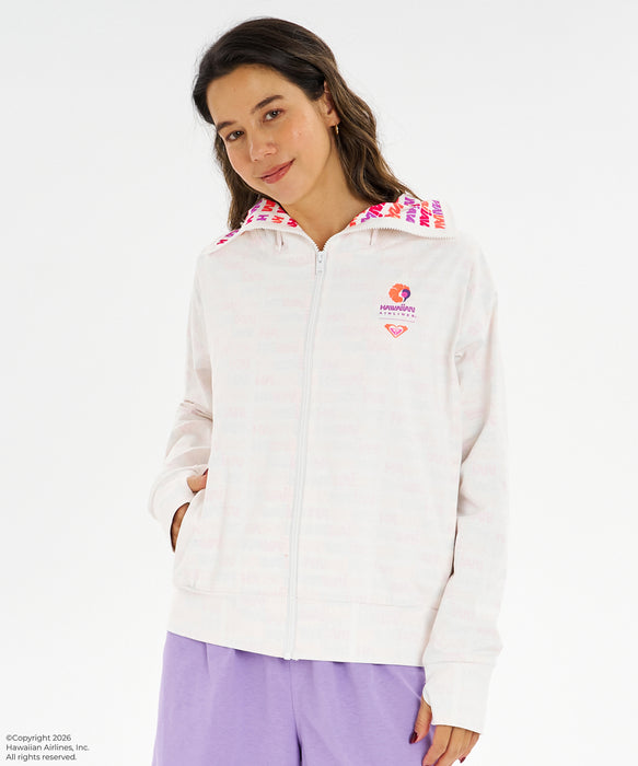 【ROXY x HAWAIIAN AIRLINES】PARKA ジップラッシュガード /UVカット/EASY DRY/接触冷感 ＜2026年夏モデル＞