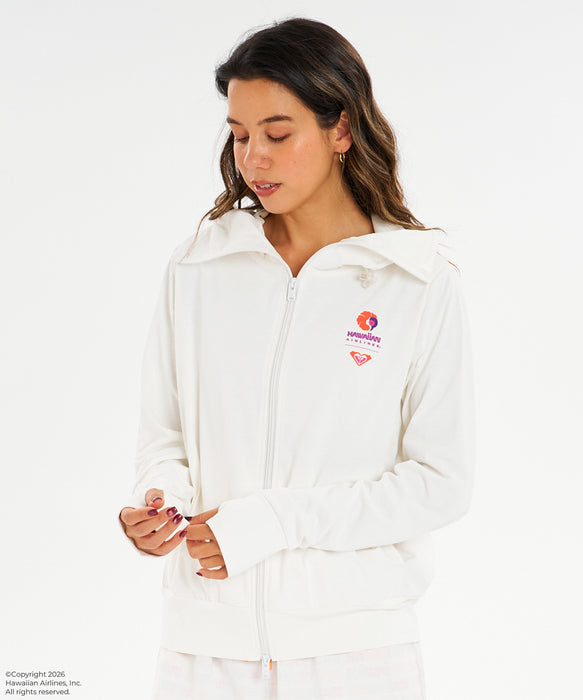 【ROXY x HAWAIIAN AIRLINES】PARKA ジップラッシュガード /UVカット/EASY DRY/接触冷感 ＜2026年夏モデル＞