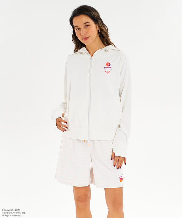 【ROXY x HAWAIIAN AIRLINES】PARKA ジップラッシュガード /UVカット/EASY DRY/接触冷感 ＜2026年夏モデル＞