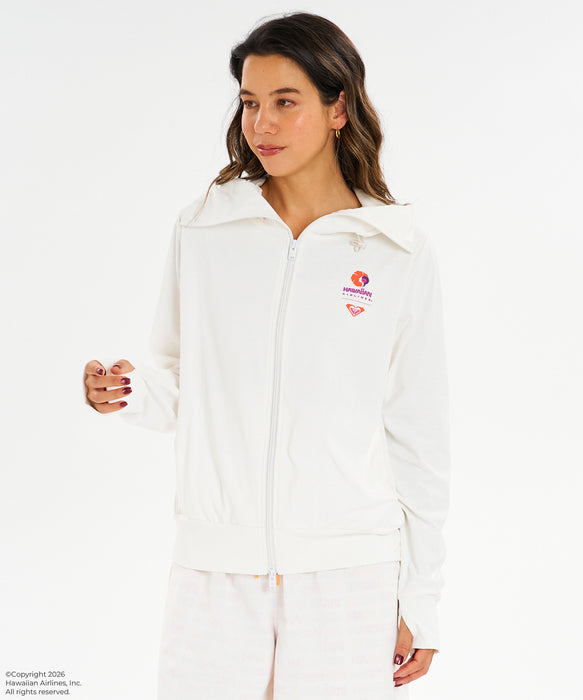 【ROXY x HAWAIIAN AIRLINES】PARKA ジップラッシュガード /UVカット/EASY DRY/接触冷感 ＜2026年夏モデル＞