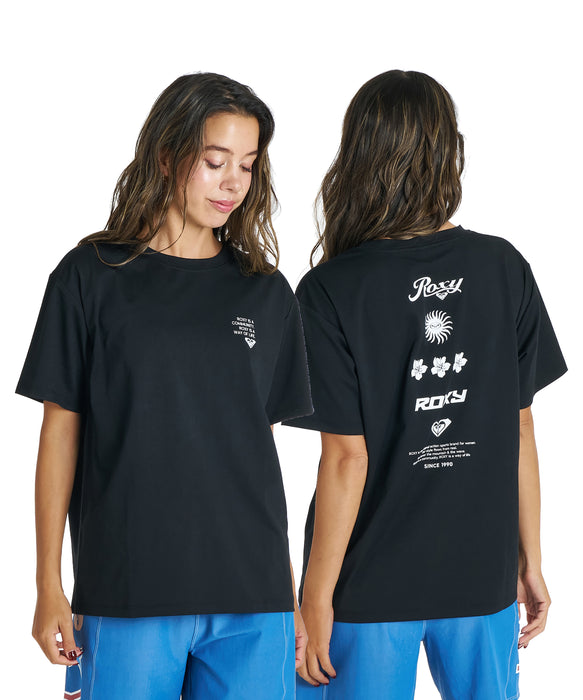 ROXY HISTORICAL LOGO LINE ラッシュTシャツ /UVカット/EASY DRY 【2026年夏モデル】
