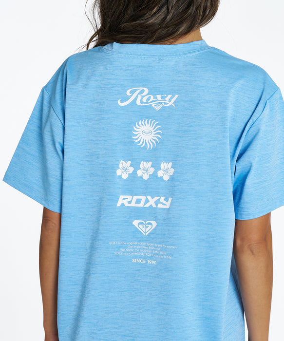 ROXY HISTORICAL LOGO LINE ラッシュTシャツ /UVカット/EASY DRY