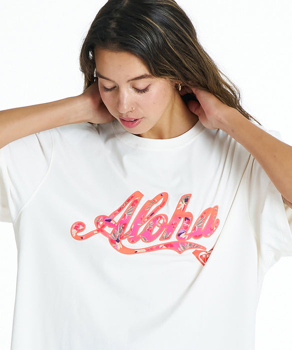 ROXY HIBISCUS COVE TEE ラッシュTシャツ /UVカット/EASY DRY 【2026年夏モデル】