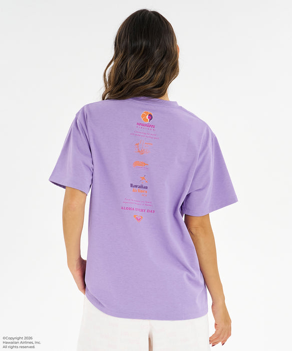 ROXY x HAWAIIAN AIRLINES】TEE ラッシュTシャツ /UVカット/EASY DRY