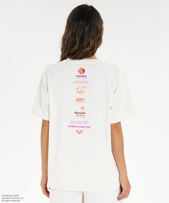 ROXY x HAWAIIAN AIRLINES】TEE ラッシュTシャツ /UVカット/EASY DRY