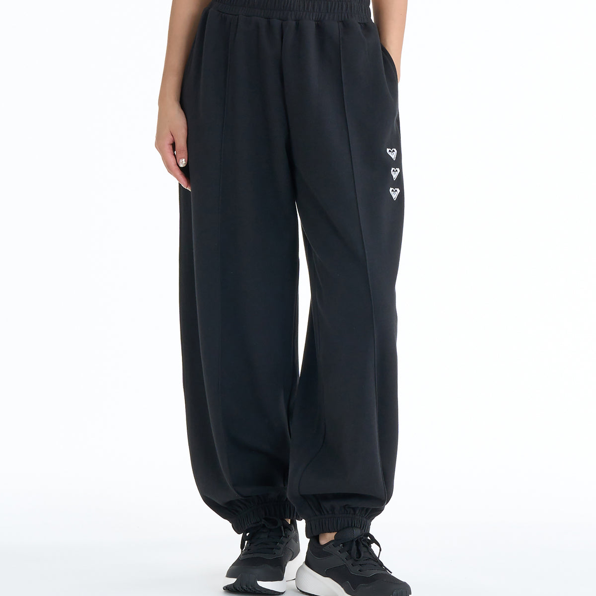 ROXY FITNESS TRIPLE HEARTS PANTS ワイドパンツ/UV CUT/ICY TOUCH