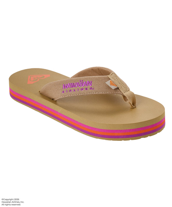 ROXY x HAWAIIAN AIRLINES】FLIP FLOP ポーチ付きビーチサンダル