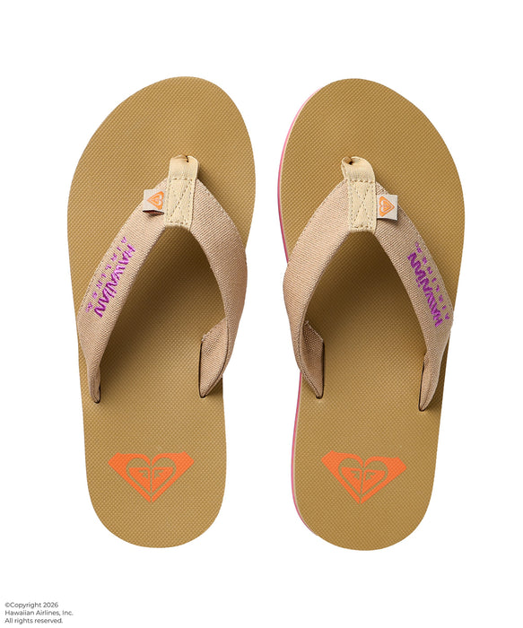 ROXY x HAWAIIAN AIRLINES】FLIP FLOP ポーチ付きビーチサンダル