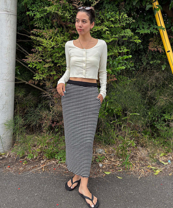 【OUTLET】Roxy MIXTURE SKIRT ウィメンズ ロングスカート ストレートシルエット リブ素材 <2025 ETERNAL SUMMER COLLECTION>