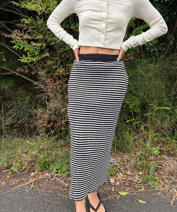 【OUTLET】Roxy MIXTURE SKIRT ウィメンズ ロングスカート ストレートシルエット リブ素材 <2025 ETERNAL SUMMER COLLECTION>