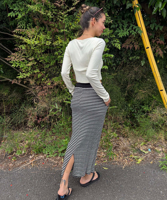 【OUTLET】Roxy MIXTURE SKIRT ウィメンズ ロングスカート ストレートシルエット リブ素材 <2025 ETERNAL SUMMER COLLECTION>