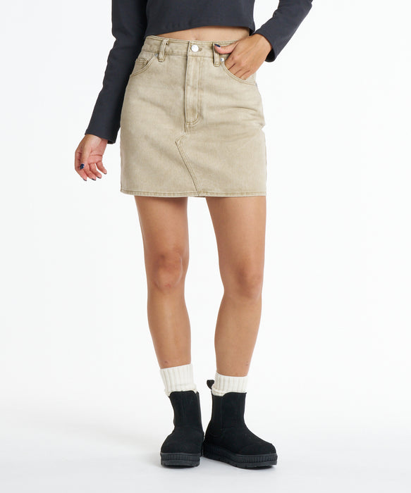 ROXY ウィメンズ TIDAL TWILL SKIRT スカート 【2026年秋冬モデル】 BEG / L